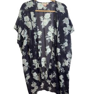 Band of Gypsies Sheer Floral Duster Women's Size XS/S Open Front Long Cover-up